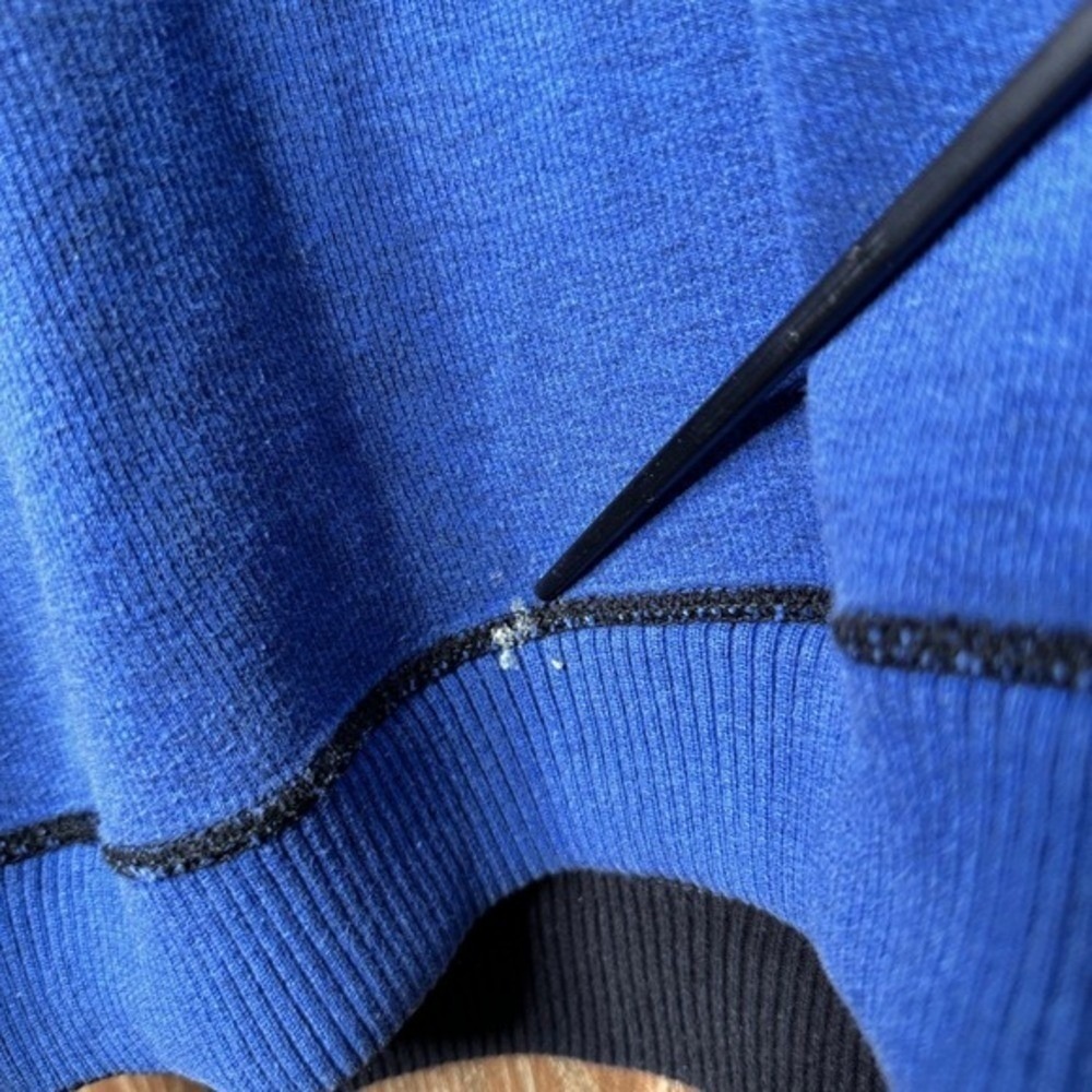 Tommy Bahama Reversible Quarter Zip Pullover Sweater Black Blue Marlin Mens - Picture 8 of 11